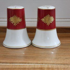 Coronation Craftsman Japan Handpainted Porcelain Salt Pepper Shakers gold enamel
